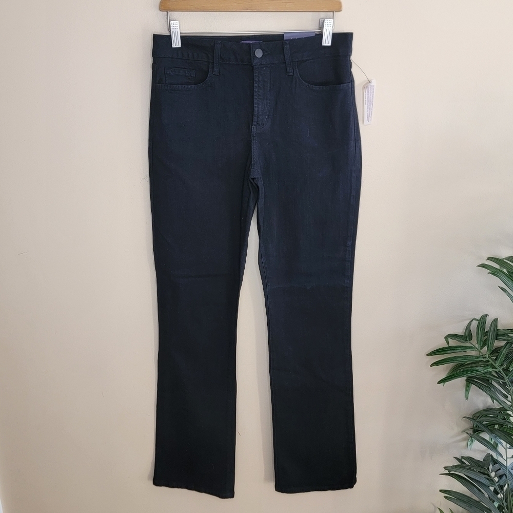 NWT NYDJ Barbara Mid Rise Bootcut Black Denim Jeans Size 8